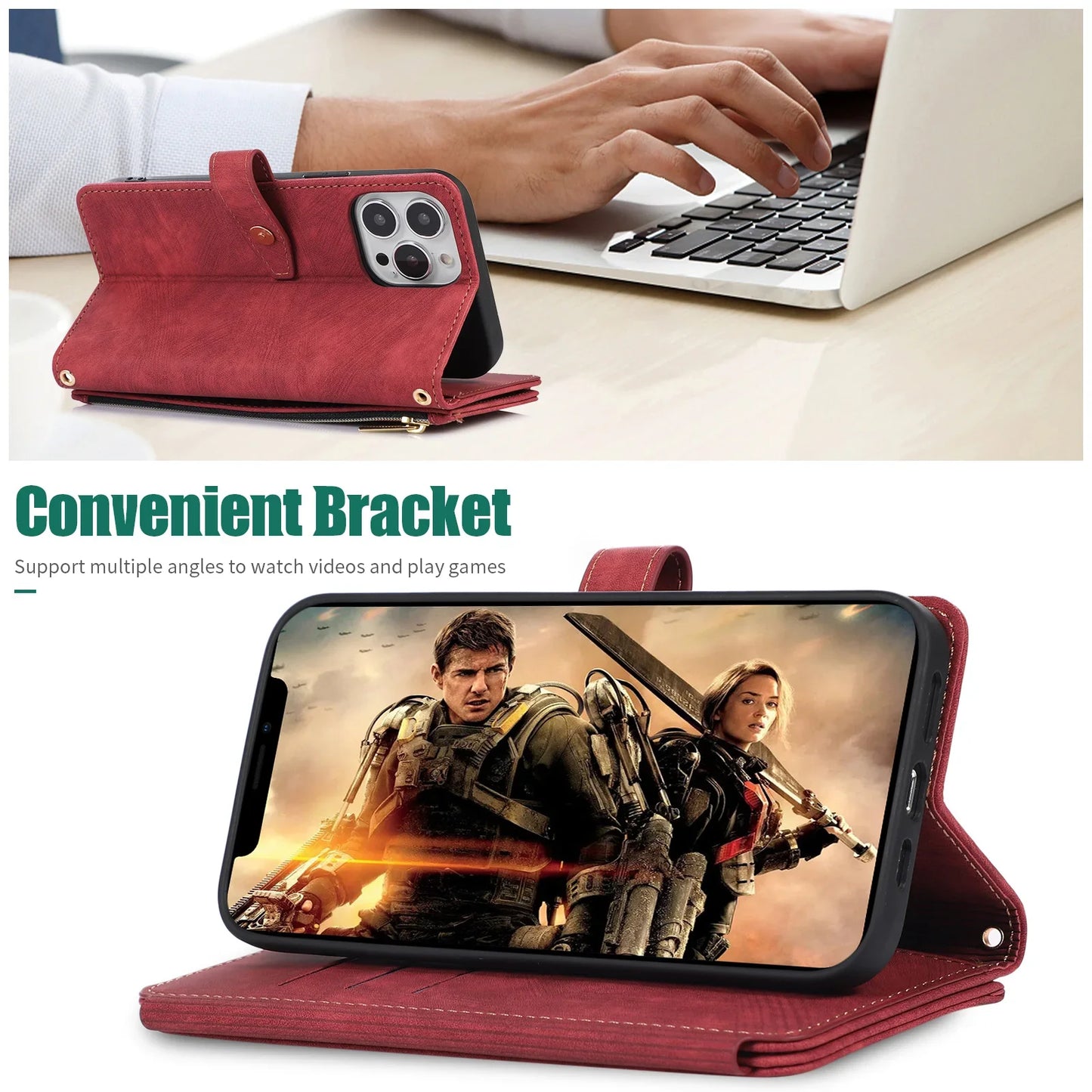 Crossbody Lanyard Card Slot Wallet Flip Case for iPhone 15 14 13 12 11 Pro Max Mini X XS 8 7 Plus SE 2020 2022 PU Leather Cover