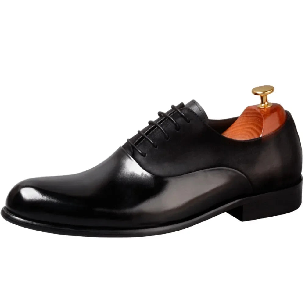 2024 New Italian Handmade Shoes British Style Formal Men's Oxford Shoe Genuine Leather Business Dress Shoes Retro Men's Shoes