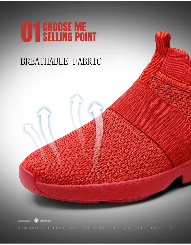 2025 Men Casual Shoes Sneakers Fashion Loafers Comfortable Mesh Mens Shoes Footwear Lightweight Walking Shoes White Size 46 Big Big SALES Now