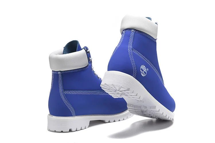 Brand New 2024 TIMBERLAND Men 10061 Sky Blue White Male Motorcycle Martin Ankle Walking Boots Men's Outdoor Leather Street Hiking Shoes 40-46 we offer 10% off for any purchases