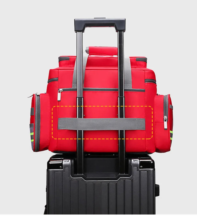 First Aid Medical Bag Outdoor Emergency Rescue Large Capacity Bag Empty Waterproof Reflective Oxford Multi-pocket Travel Bags 6