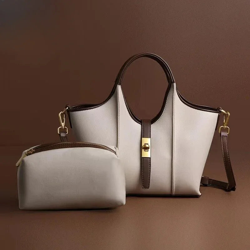 Brand New Collection 2024-2025  New Large Capacity Grocery Basket Shoulder Bag Bag with Pouch Fashion Brand Handbag Female Commuting All-match