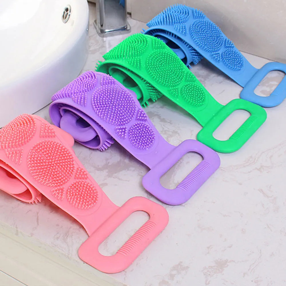 Silicone Body Scrubber Back Massage Exfoliating Sponge Bathroom Bath Brush Scrub Shower Brush Body Wash Scrub Removal Bath Tool