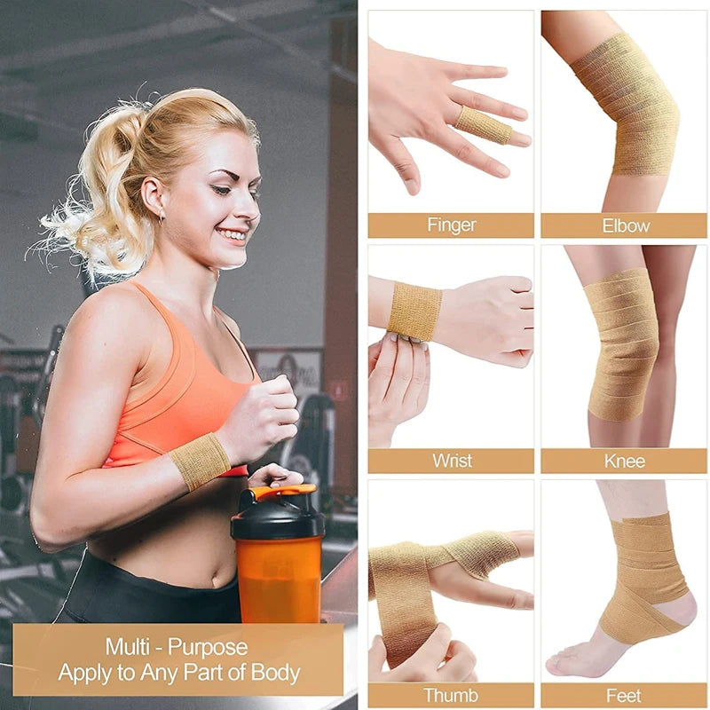 Sports Bandage Elastic Elastoplast Self Adhesive Tape Protect Wrist Palm Finger Arm Shoulder Knee Ankle Pets Leg  Safety
