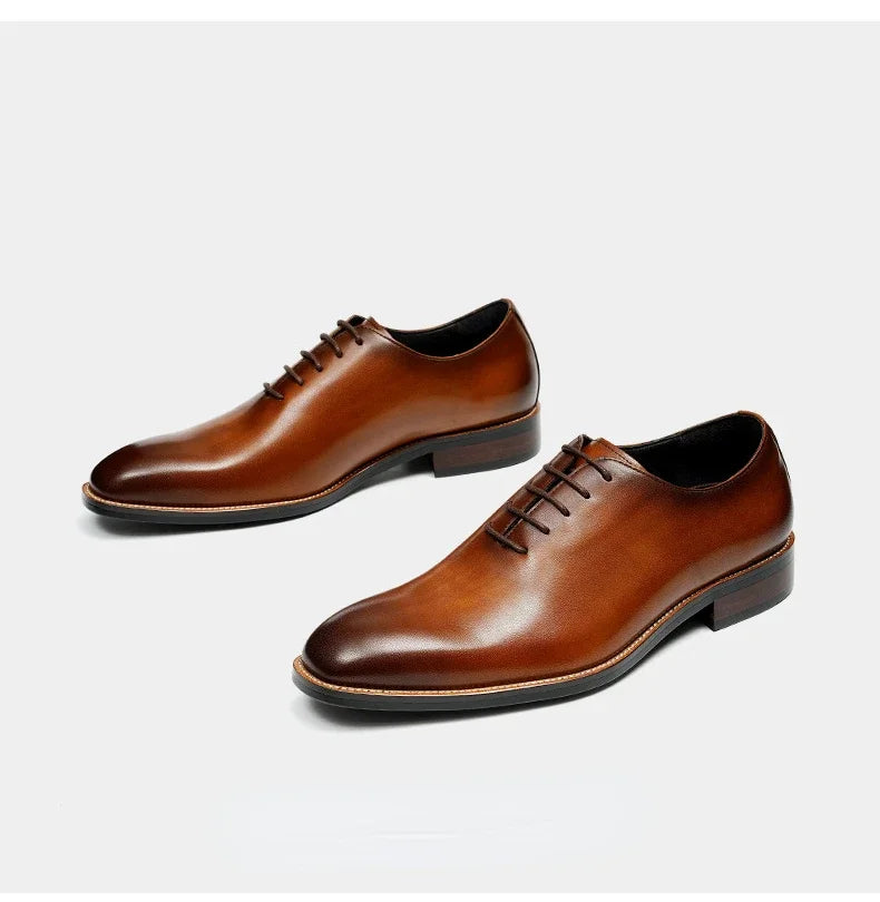 Brand New 2024-2025 Italian Men's Formal Shoes Luxury Genuine Leather Handmade Quality Comfortable Elegant Black Wedding Social Oxfords Shoes Man