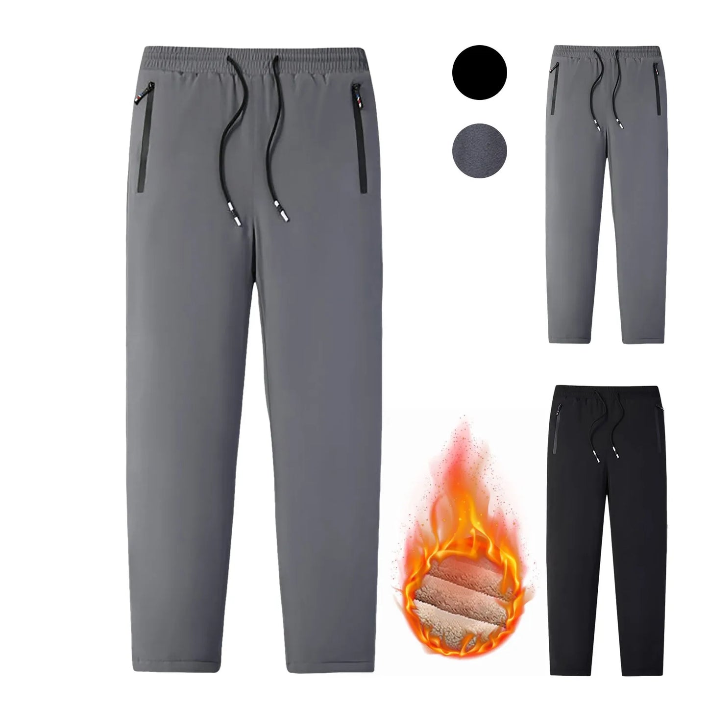 Women’S Plus Size Fleece Lined Sweatpants Winter Warm Wide Straight Leg Pants High Waisted Casual Pants For Women Elastic