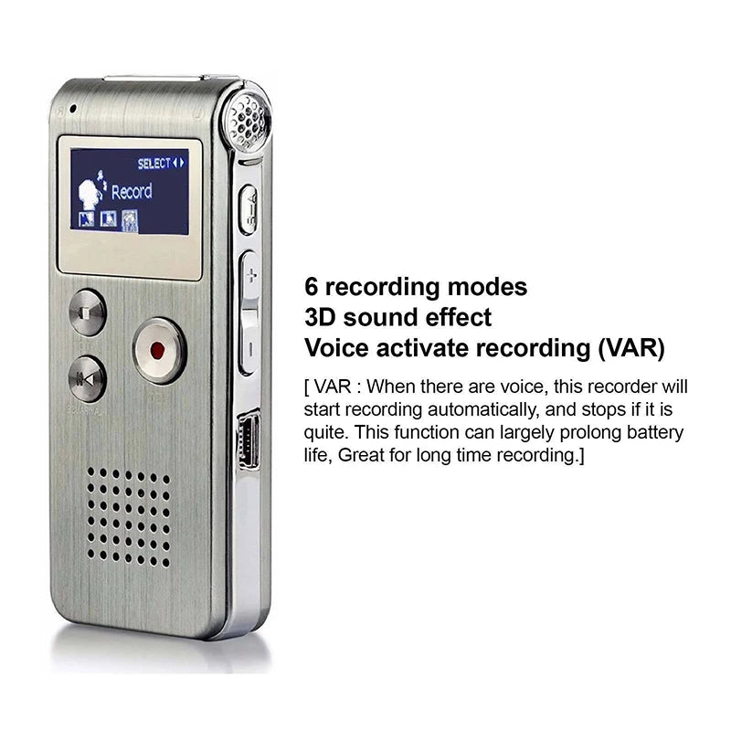 Mini Dictaphone 8GB 16GB 32GB Voice Audio Record Activated Spy Digital Sound Audio Recorder Mp3 Player With Headphones