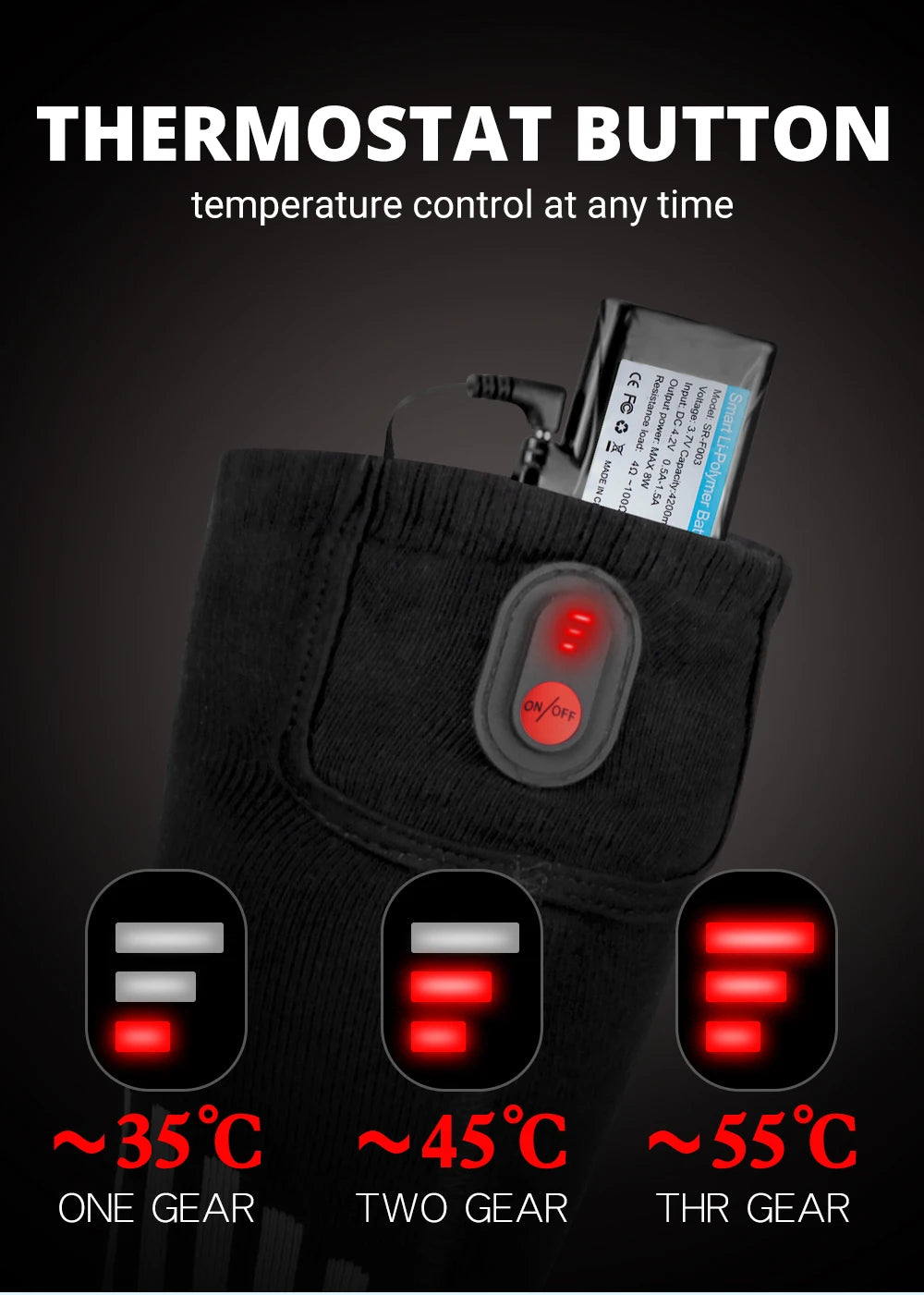 Heated Socks Winter Warmth 5000mAh USB Rechargeable 65℃ Heating Socks Motorcycle Outdoor Heated Boots Snowmobile Skiing Sock