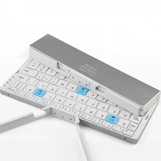 Our New 2025 collection  Foldable Bluetooth Keyboard Rechargeable Keyboard Mini Folding Wireless Keyboard Aluminum Keypad With Stand For Phone