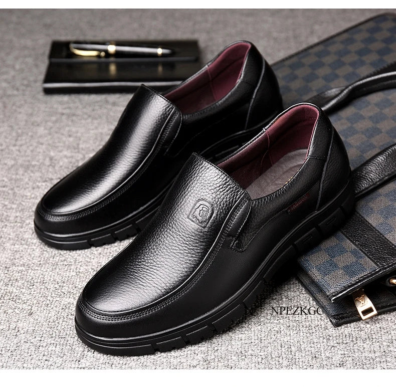 Handmade Men Shoes Genuine Leather Casual Shoes For Men Flat Platform Walking Shoes Outdoor Footwear Loafers Breathable Sneakers