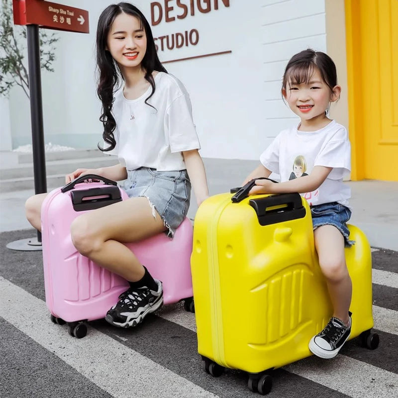 Lovely Snail Luggage Can Be Mounted Children's TrolleyBox Female Universal Wheel 20 "24" Suitcase Travel Trailer Aluminium Alloy