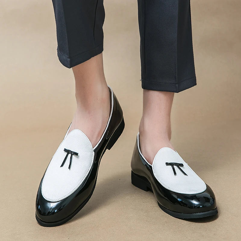 New Fashion 2025 Men's Mixed Colors Casual Shoes Slip on Loafers Dating Wedding Prom Dress Footwear Shallow Mouth Soft Leather Shoes