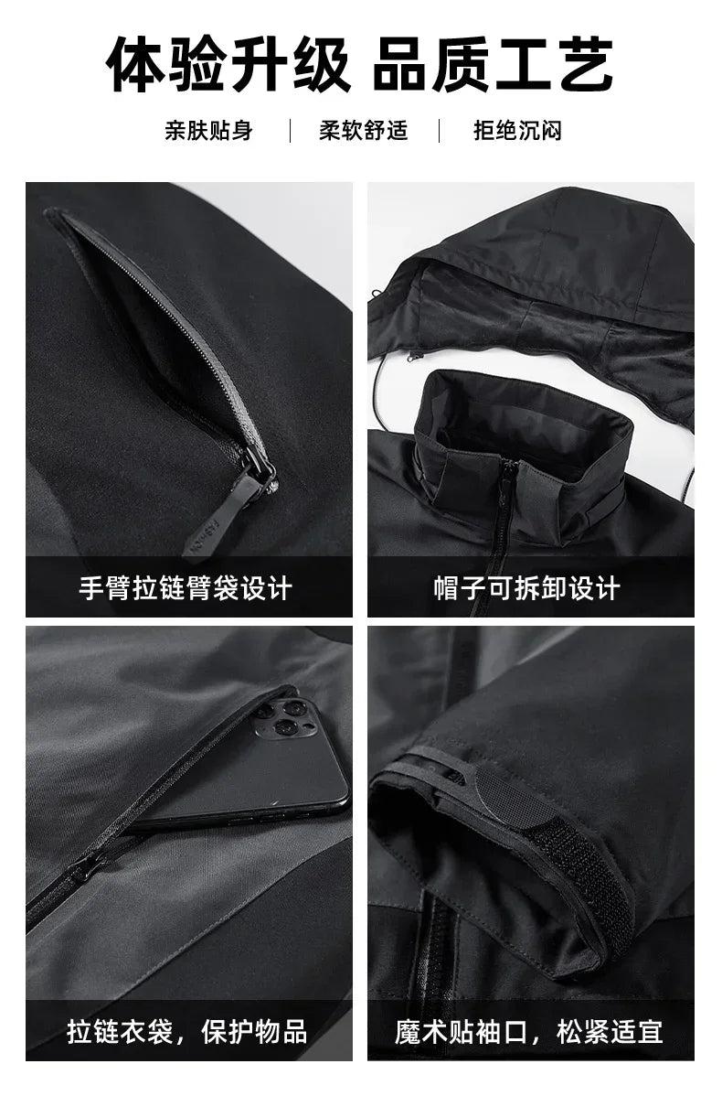 Winter Men Thick Warm Waterproof Parkas Jackets Hat Detachable Men Wool Liner Fleece Coats Male Parka Plus Size Winter Jacket