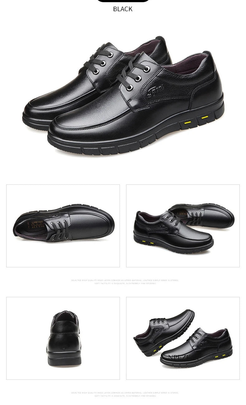 Handmade Men Shoes Genuine Leather Casual Shoes For Men Flat Platform Walking Shoes Outdoor Footwear Loafers Breathable Sneakers