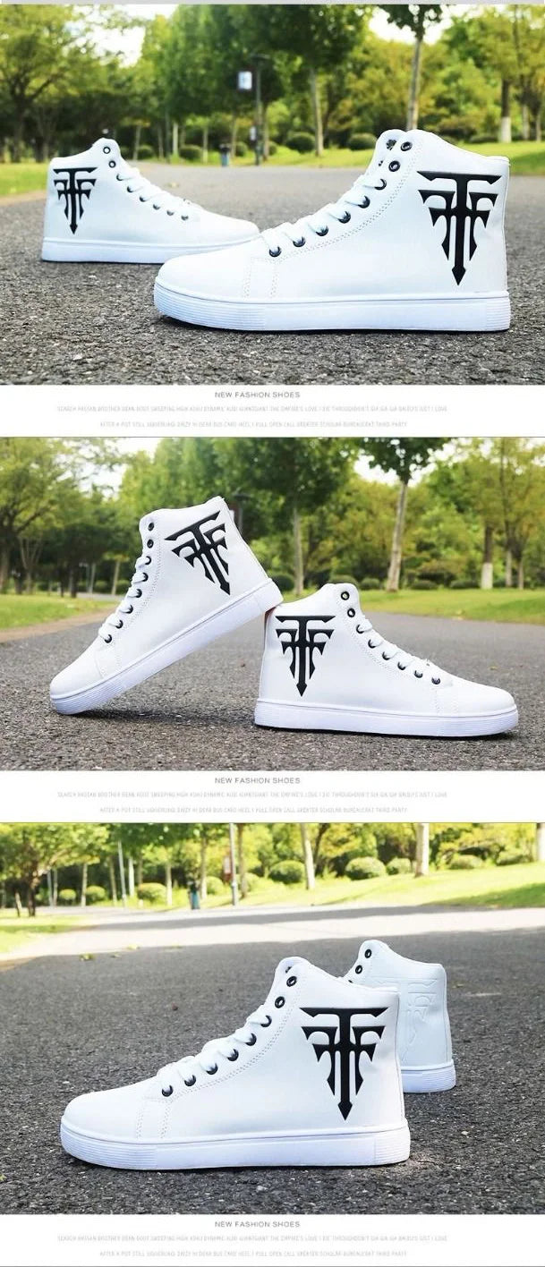 High Top Sneakers Man White Vulcanized Sneakers Flat Comfortable Shoes Men Autumn Spring 2022 Fashion Mens Shoes Vulcanize Shoes