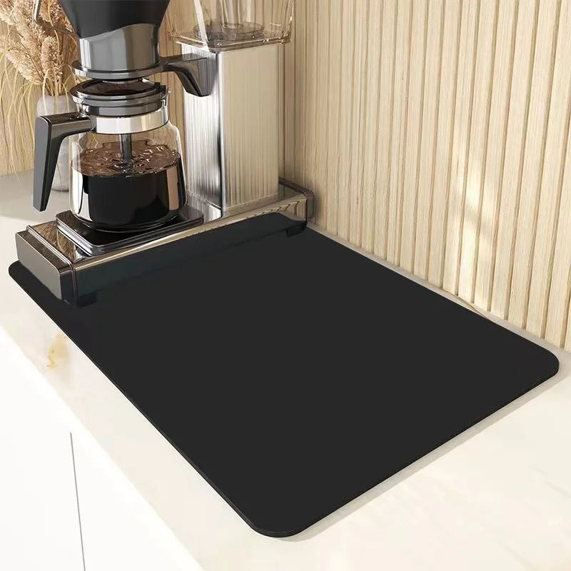 1pc Solid Color Drying Mat Non-Slip Absorbent Mat Tableware Kitchen Counter Drain Mats Placemats For Table