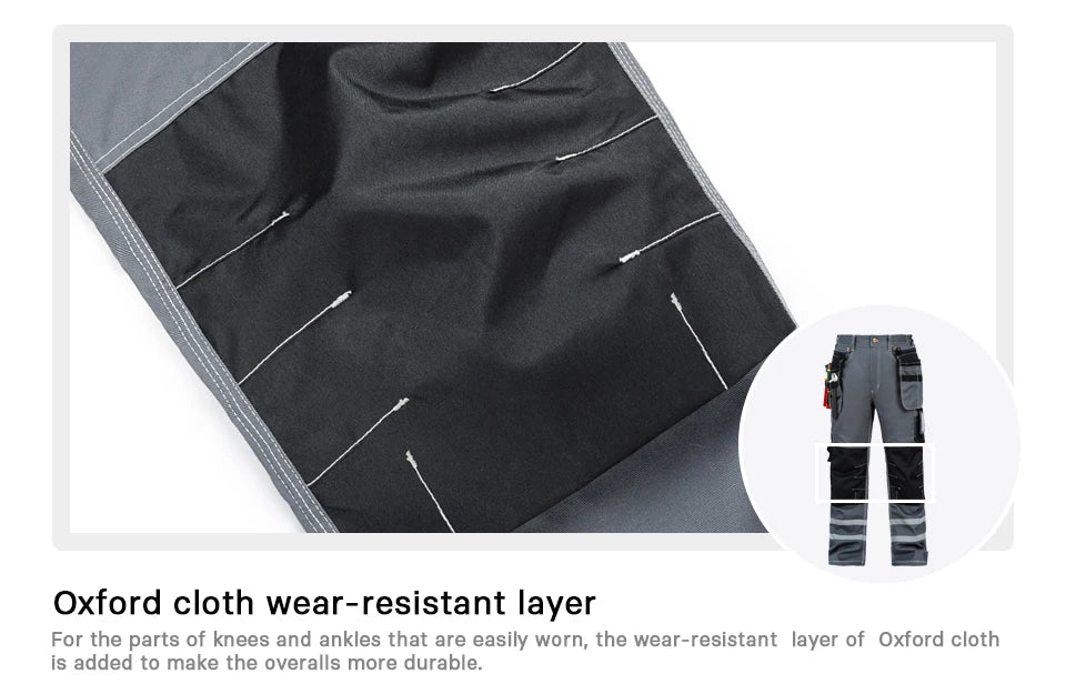 Electrician Men Working Pants Multi Functional Pockets Wear-resistance Workwear Trousers Reflective Work Mechanic Repair Mens Cargo Pants