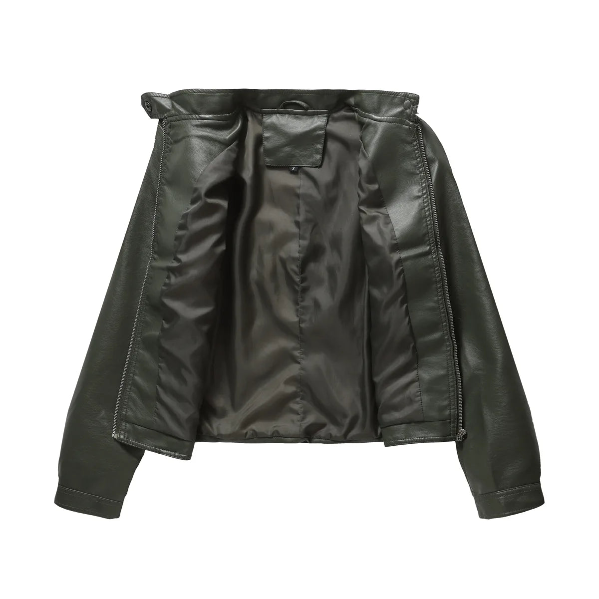 Faux Leather Jackets for Women 2024 Autumn Moto Biker Zipper Jacket Spring Motorcycle Coat Army Green Brown Red Jaqueta Feminina
