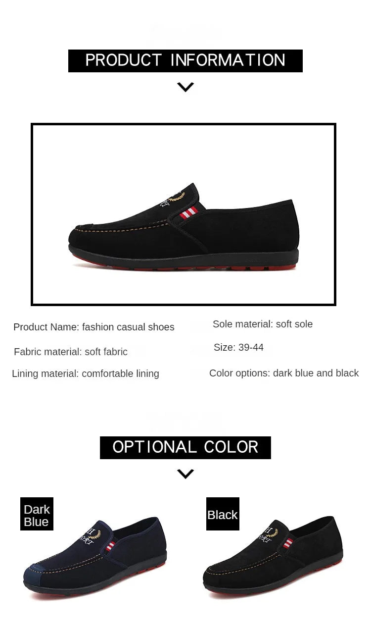 Fashion Slip-on Men's Canvas Shoes Breathable Lightweight Comfortable Men Shoes Summer Men's Casual Shoes Lazy Flat Shoes