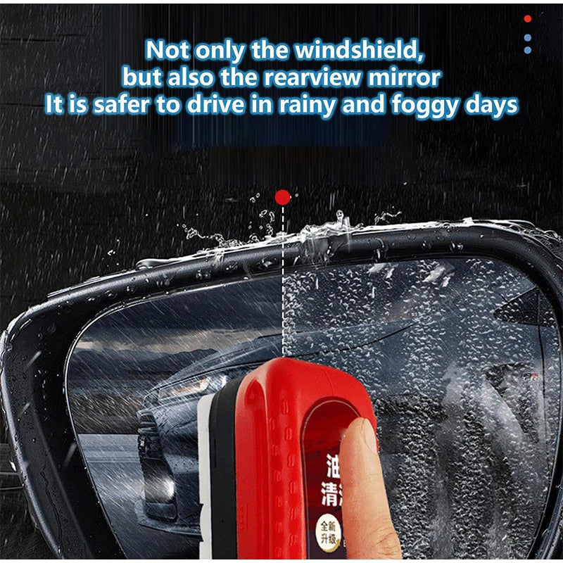 NEW 2024-2025 Car Glass Strong Gloss Cleaner Oil Film Remover Windshield Window Rearview Mirror Glass Cleaner Remover Dirt Car Cleaning Brush