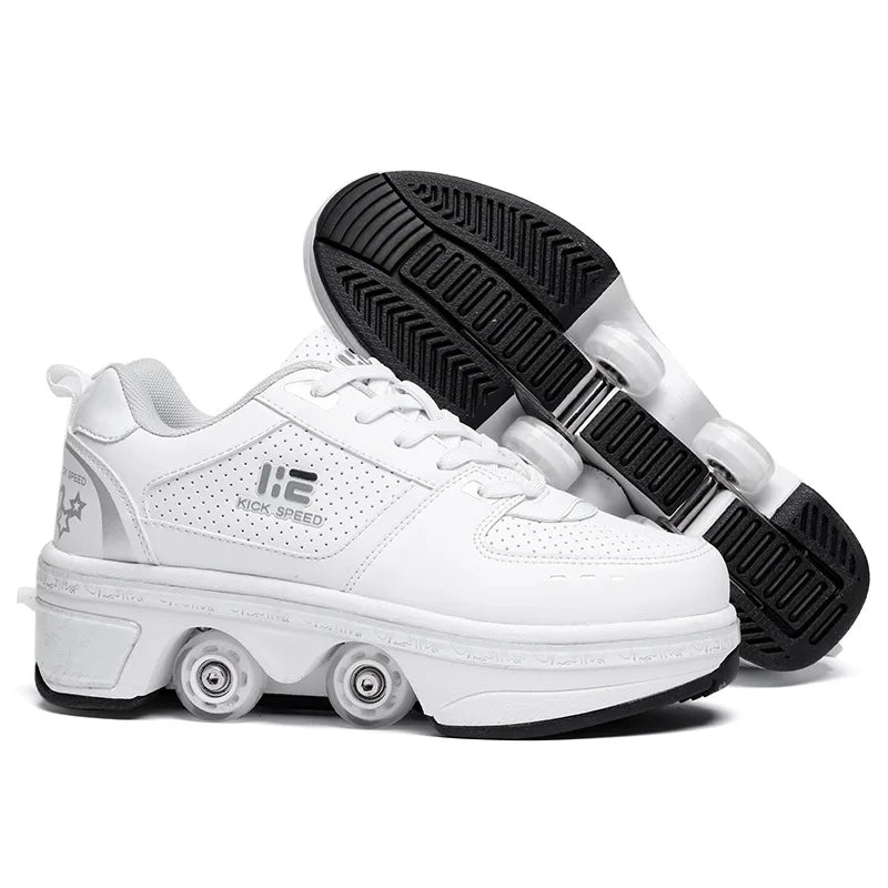 Roller Skates Running Sneakers Women's Roller Skates Adult Children Unisex Roller Skates Transformer Parkour Shoes 4 Wheels