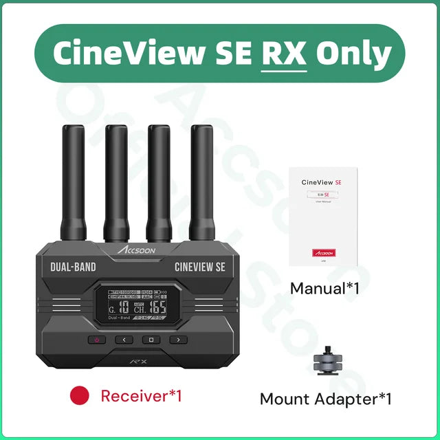 Accsoon CineView SE Wireless Transmitter HDMI+SDI 2.4GHz+5GHz Dual Band 50ms Latency 1080P 1200ft Range Support 4 Device Monitor