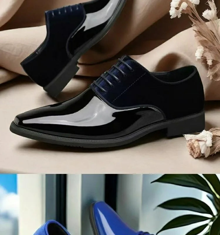 yellow blue red black oxford shoes man eleganti patent leather formal shoes man designer casual business wedding shoes for man