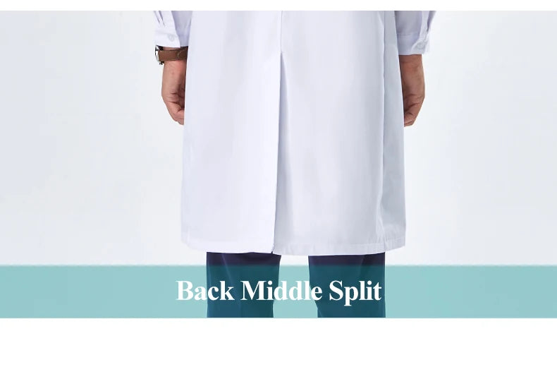 NEW 2024  White Lab Coat for Women Men Students Chemistry Healthcare Professionals Nurse Long Sleeves Doctor Work Robe XK002