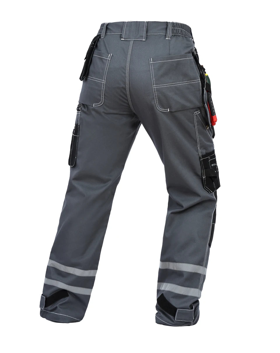 Electrician Men Working Pants Multi Functional Pockets Wear-resistance Workwear Trousers Reflective Work Mechanic Repair Mens Cargo Pants