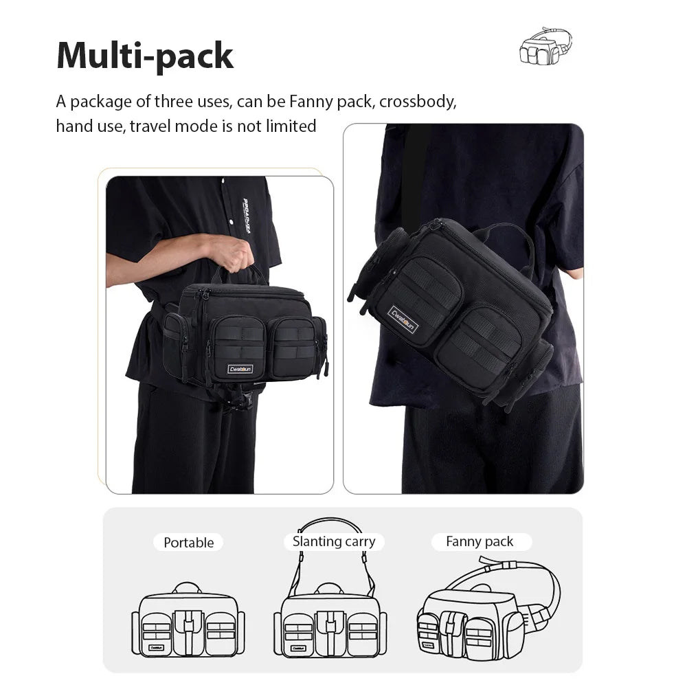 Camera Bag Travel Shoulder Bag Available for 1 Camera + 1 Lens Water-resistant Shock-proof Camera Case for SLR Camera Body/ Lens