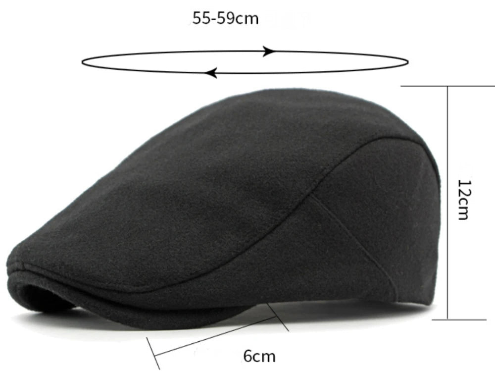 NEW 2025 Collections HT4292 Beret Cap Autumn Winter Cap Women Hat Solid Plain Artist Painter Beret Hat Adjustable   Flat Cap Men Wool Beret
