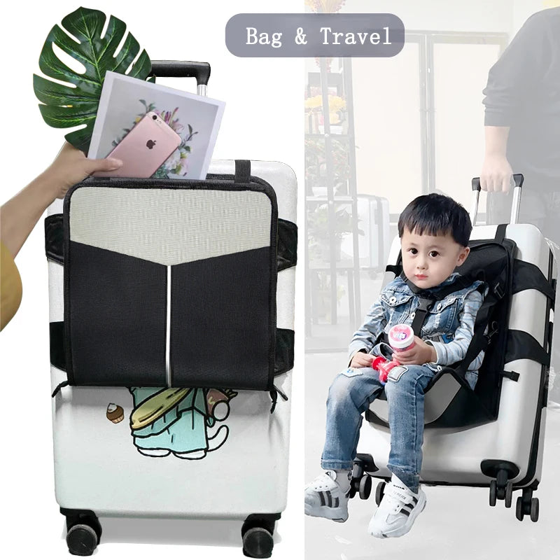 Portable travel bag chair suitcase baby seat kids luggage ride on trolley travel child