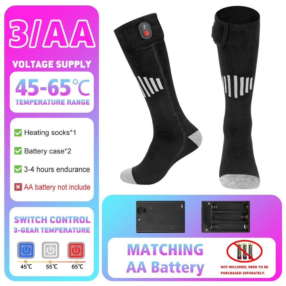 Heated Socks Winter Warmth 5000mAh USB Rechargeable 65℃ Heating Socks Motorcycle Outdoor Heated Boots Snowmobile Skiing Sock