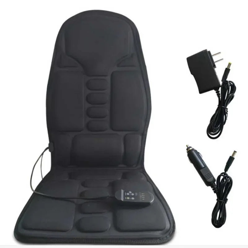 Car Home Office Massage Full-Body Back Neck Waist Therapy Heat 7 Motors Vibrate Heated Massage Electric Vibrator Cushion Seat