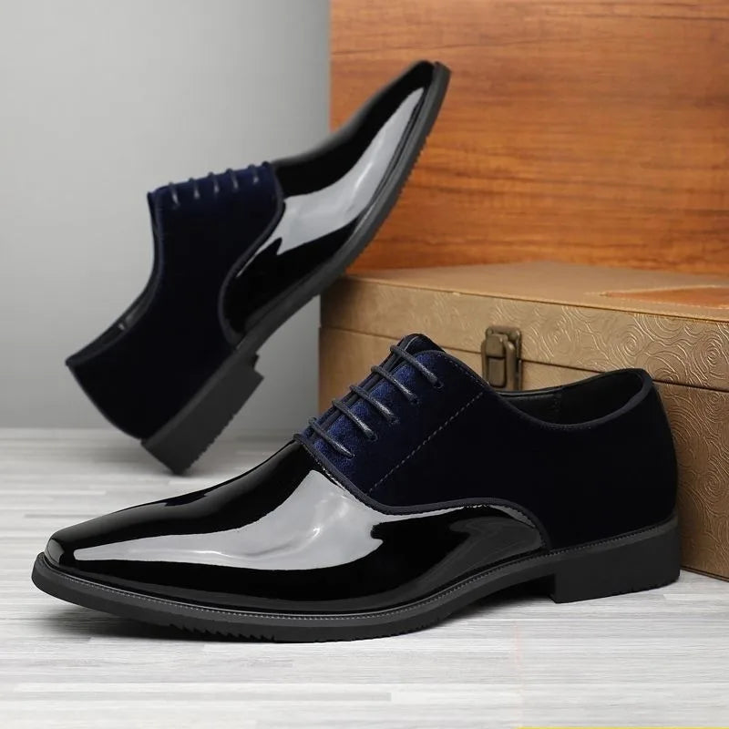 yellow blue red black oxford shoes man eleganti patent leather formal shoes man designer casual business wedding shoes for man