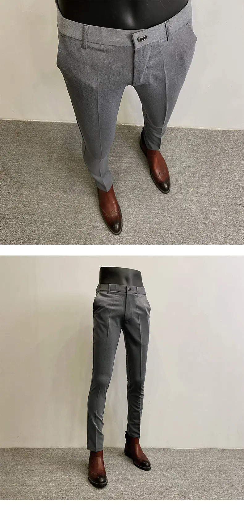 Men Suit Pants Formal Trousers Pantalone Hombre Stretch Slim Solid Color Casual Dress Full Length Pants Fashion New Men Clothing- FREE Laptop Stand is offer if you buy a pant