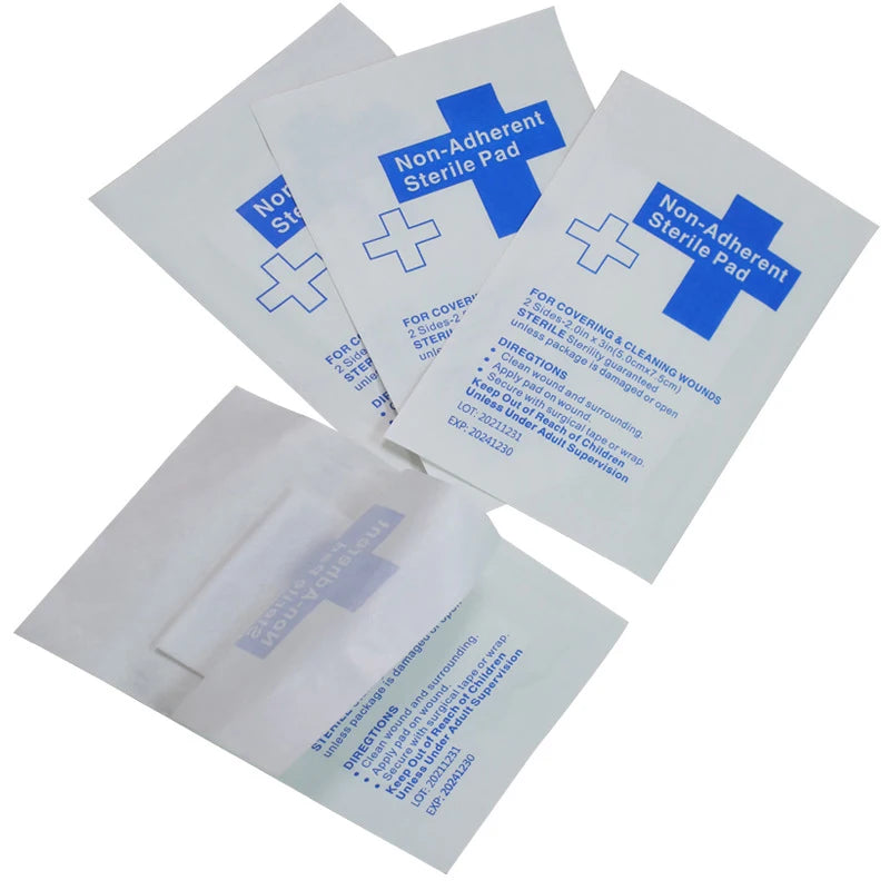 50Pcs Medical Absorbent Sterile Non-Adherent Pad Disposable Non-woven Hemostatic Wound Dressing Bloodsucking Pad