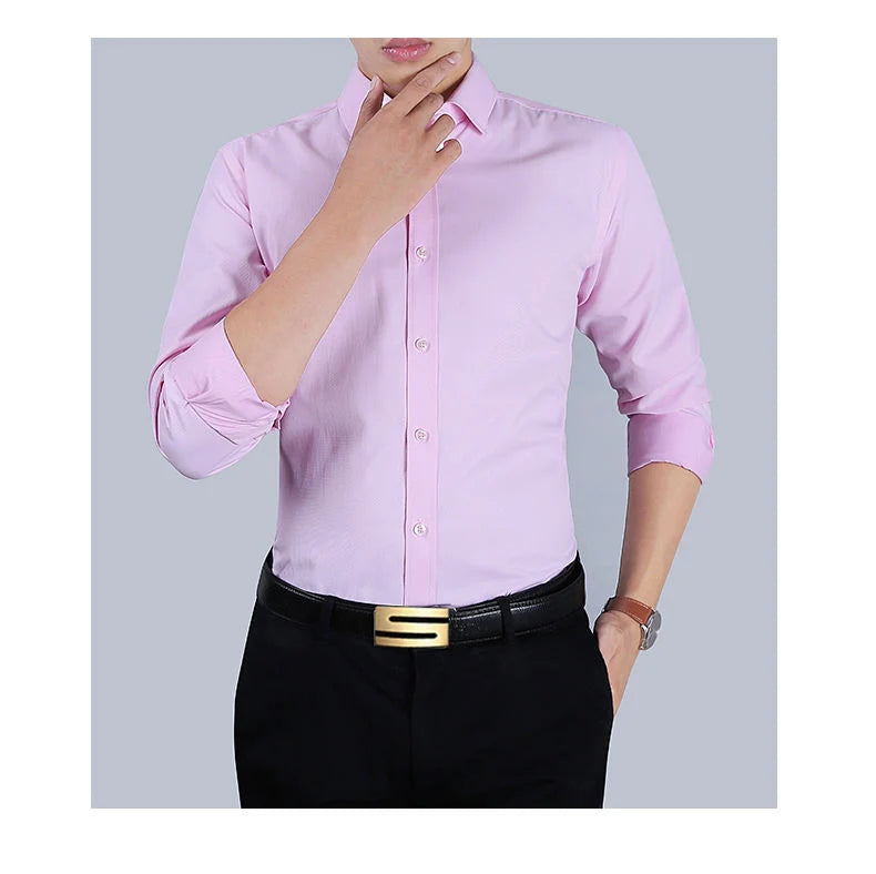 Plus Size 9XL 8XL Men's Business Casual Long Sleeved Shirt Classic Striped Male Social Dress Party Tuxedo Shirts Yellow Purple