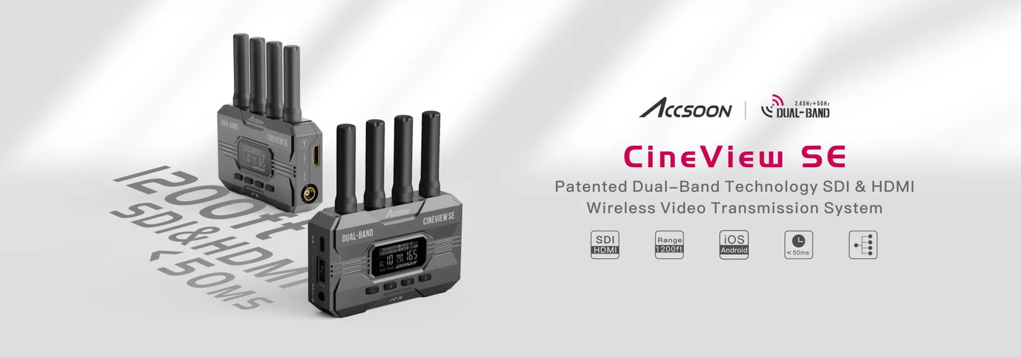 ACCSOON CineEye 2/2S CineView HE/SE/QUAD Image Video Transmission System SDI HDMI-Compatible 1200ft Image Video Transmission
