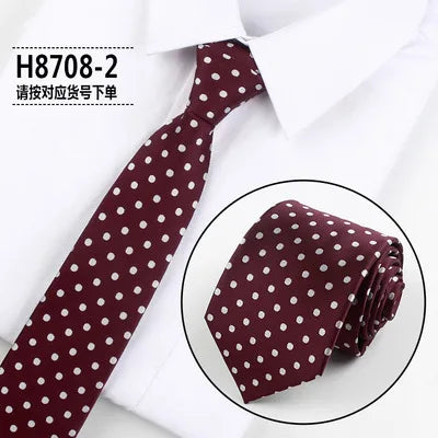 Brand New 2025 Fashion Dot Tie For Mens 8CM Necktie Business Formal Polka Dot Necktie Wedding Gift Orange Blue Red Tie Accessories Gravatas
