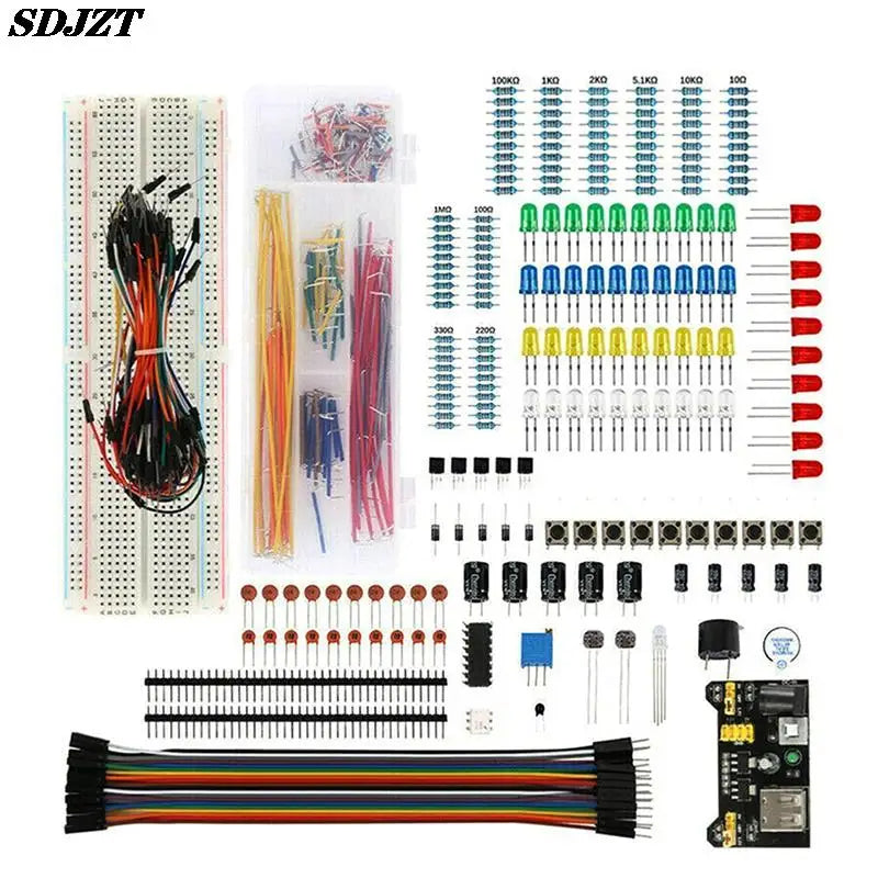 DIY Starter Electronic Kit 830 Tie-points Breadboard for Arduino UNO R3 Electronics Components Kit with Box