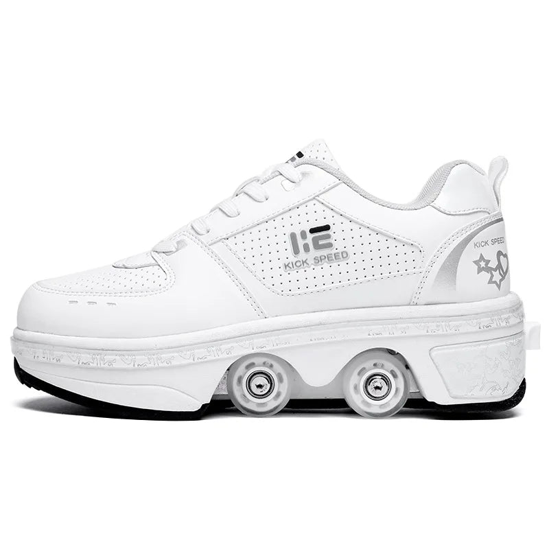 Roller Skates Running Sneakers Women's Roller Skates Adult Children Unisex Roller Skates Transformer Parkour Shoes 4 Wheels