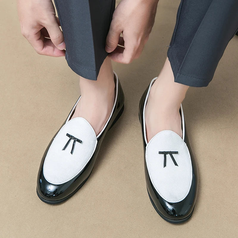 New Fashion 2025 Men's Mixed Colors Casual Shoes Slip on Loafers Dating Wedding Prom Dress Footwear Shallow Mouth Soft Leather Shoes