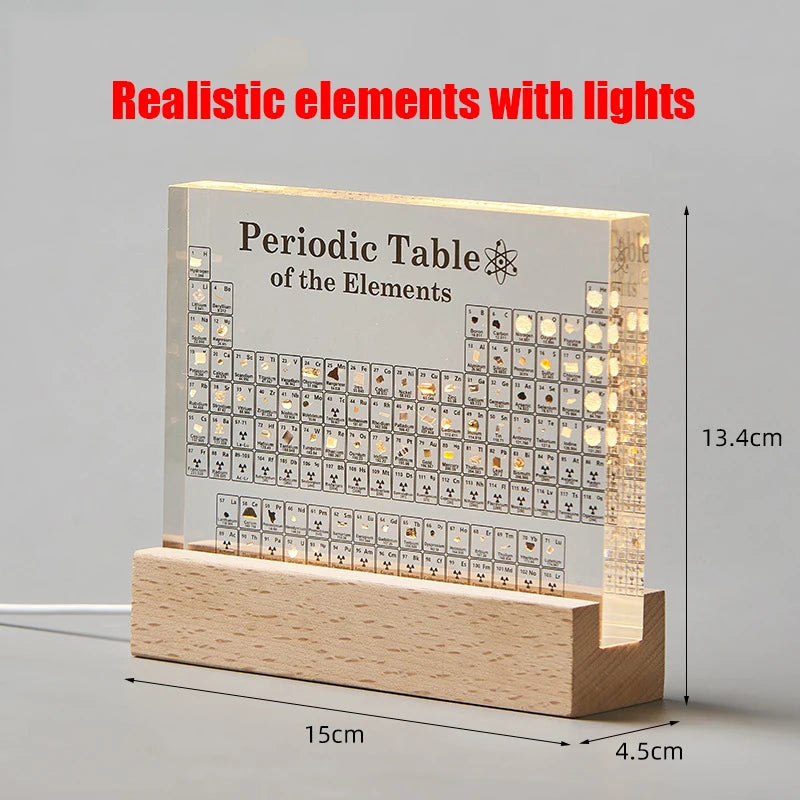 Exquisite Printing Acrylic Periodic Table Figurines Chemistry Chart Tool Physical Display Teaching Prop Creative Gift Desk Decor