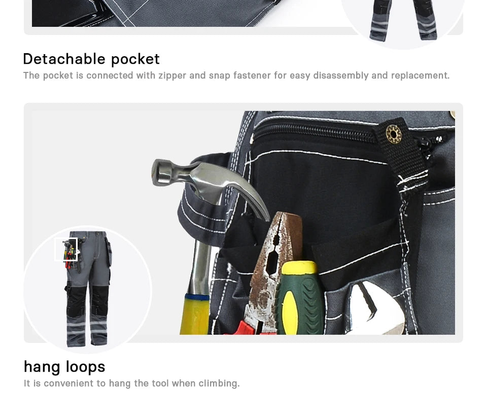 Electrician Men Working Pants Multi Functional Pockets Wear-resistance Workwear Trousers Reflective Work Mechanic Repair Mens Cargo Pants