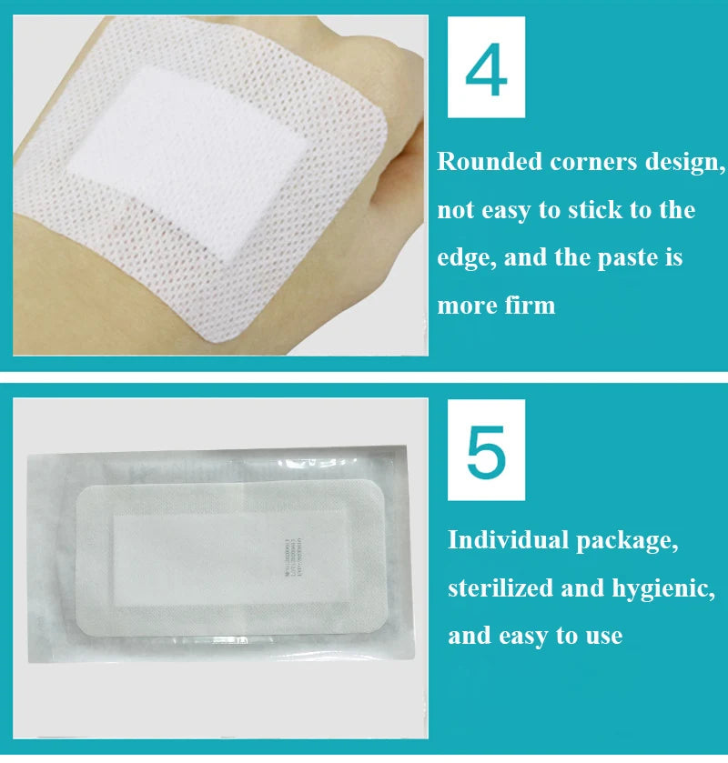 40Pcs Breathable Adhesive Wound Dressing Sticker Medical Tape Emergency Large Size Surgical Wound Hemostasis Band Aid Bandage
