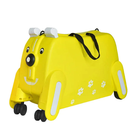Children's Suitcase on Wheels Can Sit and Ride Cute Cartoon Small Rolling Luggage Toy Suitcase for Kids Outdoors Travel Bag