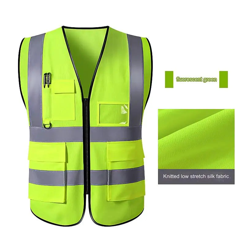 Highlight Reflective Straps Motorcycle Cycling Night Security Running Safety Vest High Visibility Reflective Safety Jacket XXL