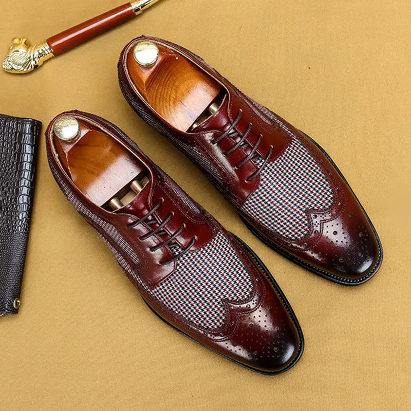 END OF YEAR SALES Leather Brogues Men Big Size Fashion Wedding Party Men Dress Shoes Italian Designer Male Drivng Formal Shoes Lace Up Men Oxfords