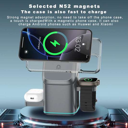 2025 new electric rotating four-in-one wireless charger charger, small and convenient to carry.